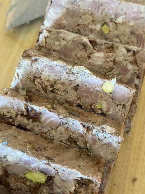 Slices of the pork terrine